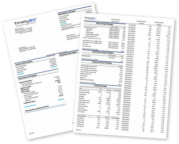 Telecom Invoice Print and Mail