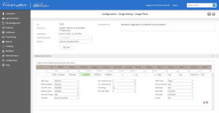 TimelyBill Usage Plan Configuration Screen